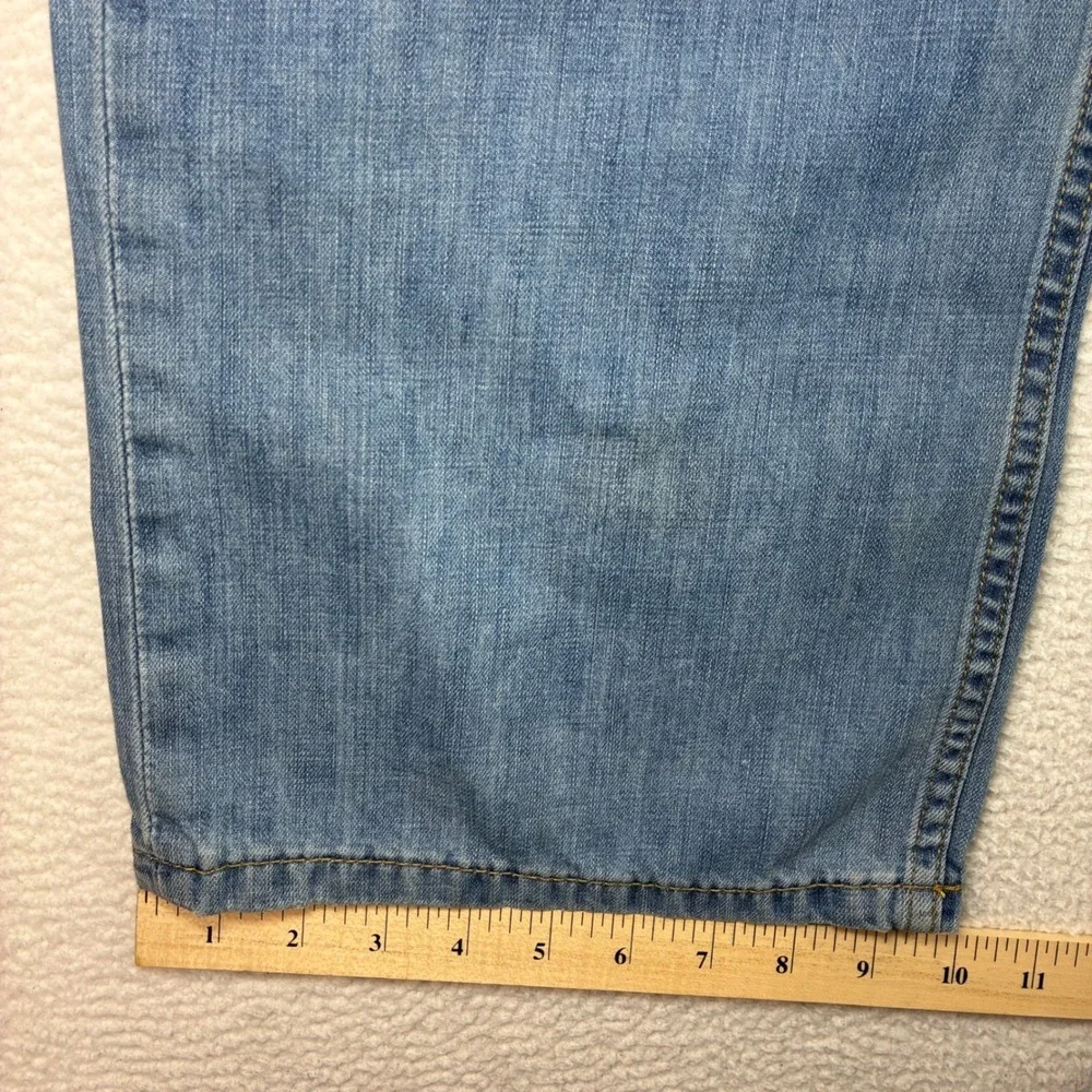 Levis 569 Loose Straight Jeans Men 38x34 Blue Faded Skater Baggy Whiskered